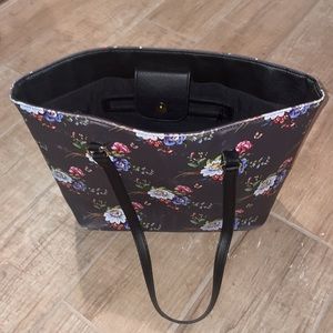 Large Black Floral Tote/Shoulder Bag *nwot*